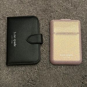 Kate Spade Black Card Holder and Pink Glitter Card Holder MagSafe